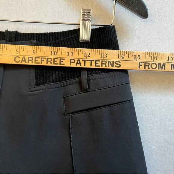 M Siamo Solid Black Ribbed Knit Waist Straight Leg Trouser Pants Sz 6 - Picture 11 of 11